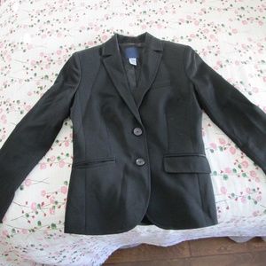 Black, size 0, wool women's suit jacket